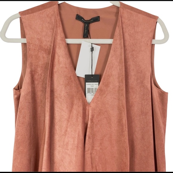 BCBG Trar Faux Suede Sleeveless Ruffle Front Dress - Picture 5 of 12